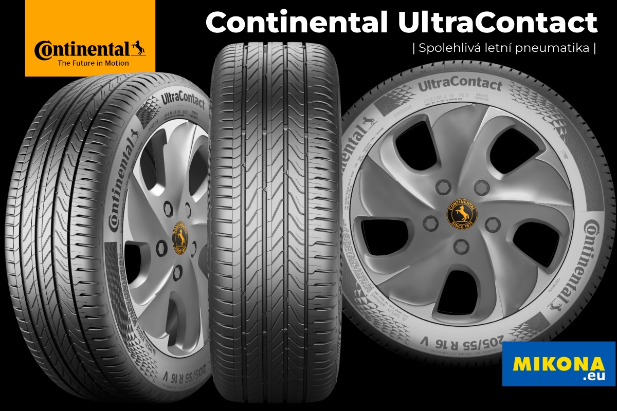 Continental UltraContact – detail dezénu letní pneumatiky s drážkami pro odvod vody a nízký valivý odpor